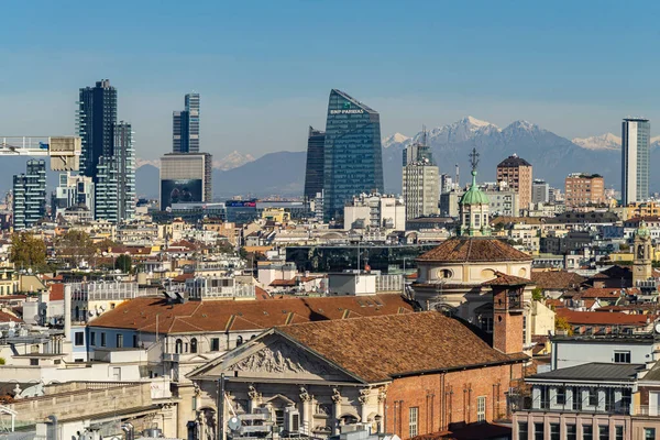 Panoramautsikt Över Milano Skyskrapor Del Finansdistriktet Nära Porta Garibaldi Station — Stockfoto