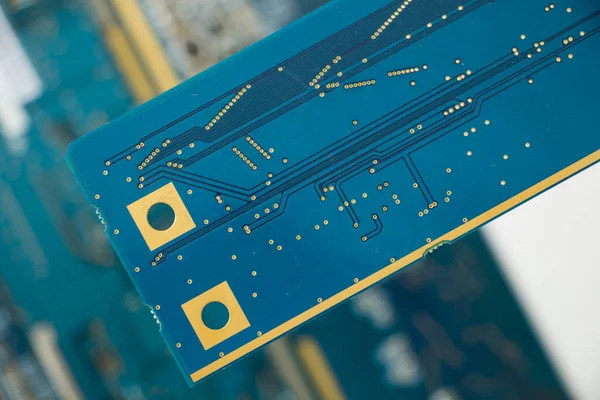 Una Scheda Madre Elettronica Processore Isometrico Microchip — Foto Stock