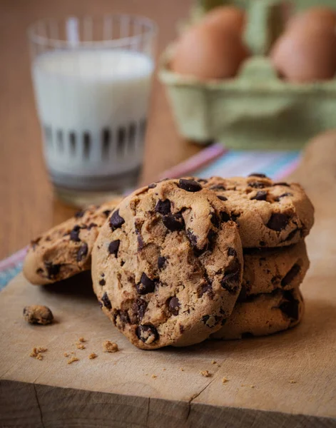 Biscuits Frais Avoine Chocolat Pour Petit Déjeuner — Photo