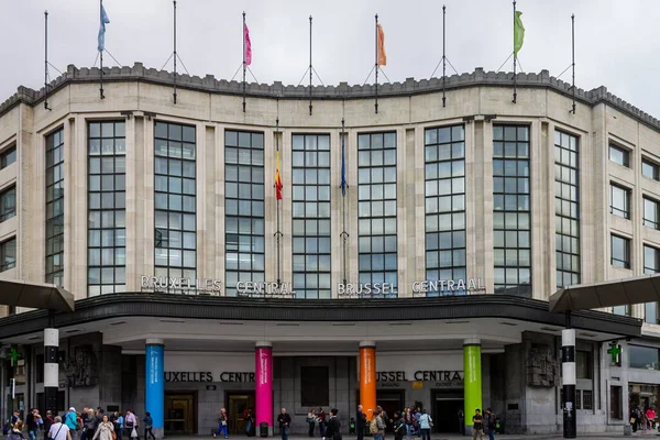 Ein Malerischer Blick Auf Den Brüsseler Hauptbahnhof Der Innenstadt Von — Stockfoto