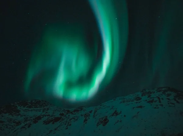 Sebuah Pemandangan Indah Dari Senja Norwegia Dengan Tema Aurora Borealis — Stok Foto