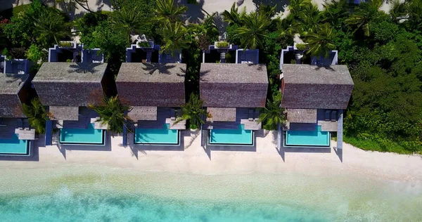 Uma Vista Aérea Belo Oceano Azul Turquesa Resort Nas Maldivas — Fotografia de Stock