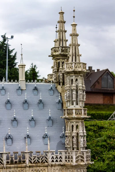 Les Tours Mairie Louvain Dans Parc Miniature Européen Des Bâtiments — Photo