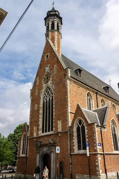 Vertical Shot Mary Magdalene Chapel Downtown Brussels Belgium Europe — Stock Photo, Image