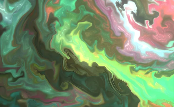 一幅有流线型波浪形状的彩色丙烯酸画 — 图库照片