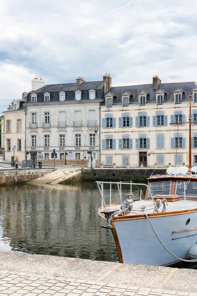 Vannes Schöne Stadt Der Bretagne Boote Hafen Mit Typischen Häusern — Stockfoto