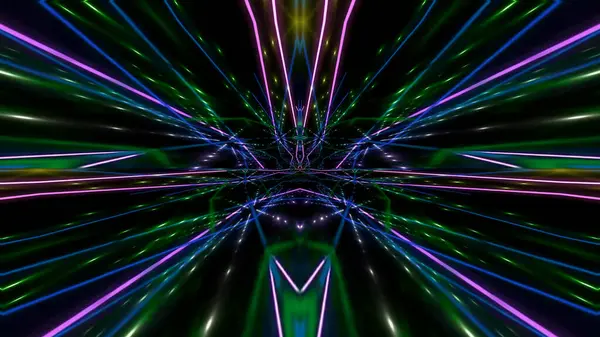 Rendering Forme Geometriche Con Luci Neon Colorate Sfondi Fantascientifici — Foto Stock