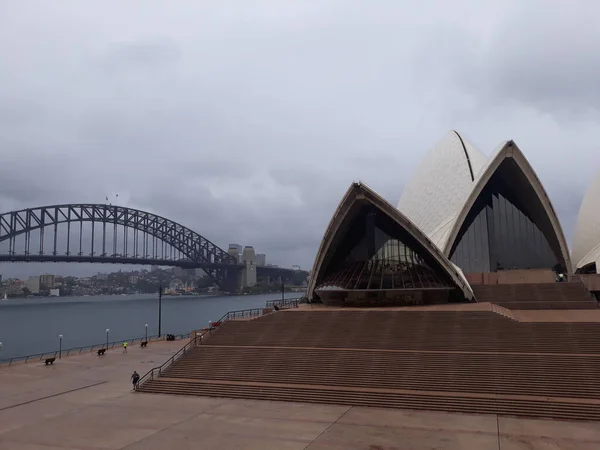 Primer Plano Ópera Sydney Situado Orillas Del Puerto Sydney — Foto de Stock