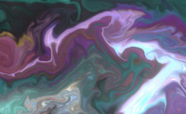 Una Pintura Acrílica Colorida Con Formas Onduladas Fluidas —  Fotos de Stock