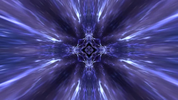 濃い青の対称的な無限のトンネルの背景のイラスト — ストック写真