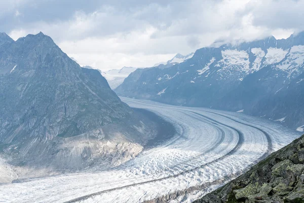 Άποψη Του Δρόμου Στο Aletschgletscher Στο Wallis — Φωτογραφία Αρχείου