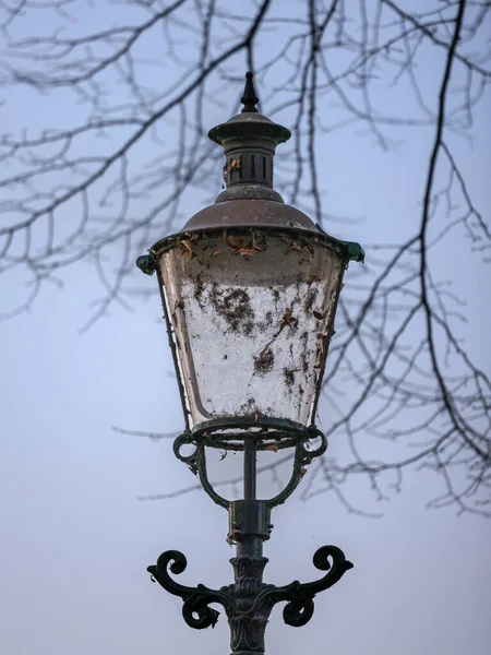 Güzel Bir Klasik Sokak Lambasının Dikey Yakın Çekimi — Stok fotoğraf