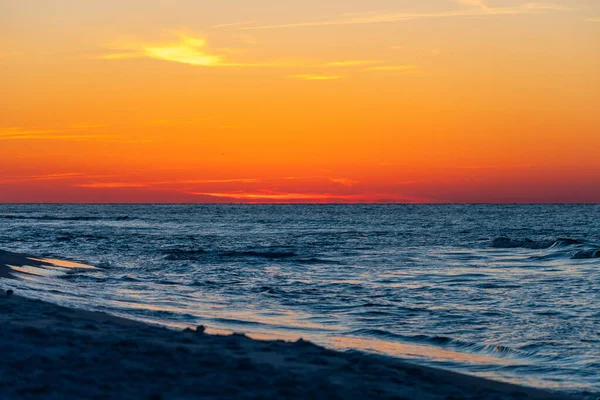 Eine Atemberaubende Meereslandschaft Von Pensacola Beach Während Des Sonnenuntergangs Florida — Stockfoto