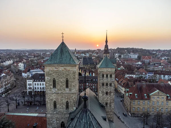 Luchtfoto Van Peter Cathedral Osnabruck Duitsland — Stockfoto