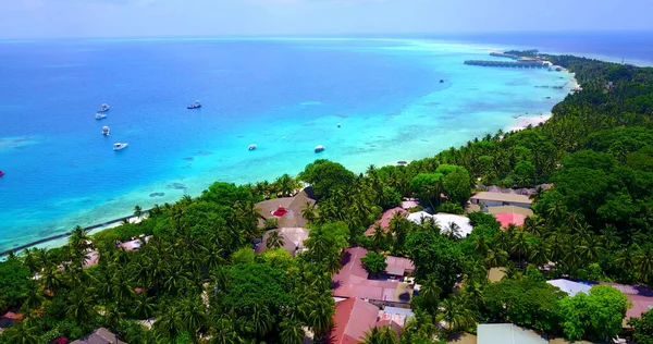 Una Vista Aérea Del Hermoso Océano Turquesa Las Maldivas — Foto de Stock