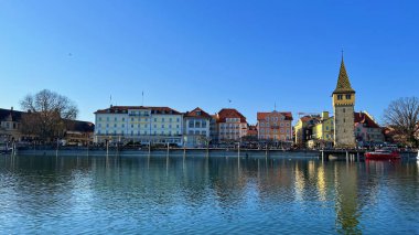 Constance Bavyera Gölü 'nün Lindau Kulesi Limanı