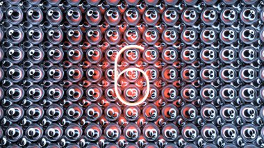 Soyut, pürüzsüz bir arkaplanda izole edilmiş neon bir mektubun çizimi