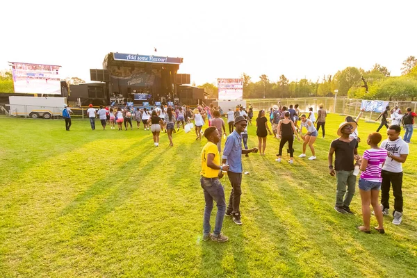 Veduta Diversi Giovani Che Divertono Festival Musica All Aperto Johannesburg — Foto Stock