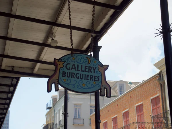 Ein Schild Der Galerie Burguieres French Quarter Von New Orleans — Stockfoto