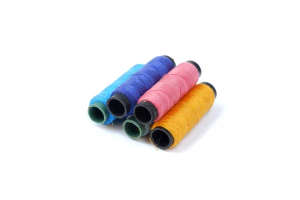 Some Colorful Sewing Threads White Background — Stock Photo, Image