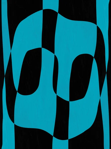 Arte Abstrata Com Formas Geométricas Azul Preto Combinação Perfeita Tendência — Fotografia de Stock