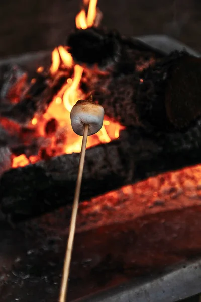 Vertikální Záběr Marshmallow Krbu — Stock fotografie