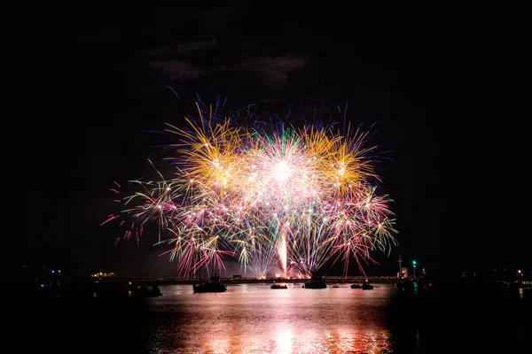 Fireworks Barbican Harbour Plymouth — Stock Photo, Image