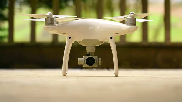Gros Plan Une Caméra Drone Sol — Photo