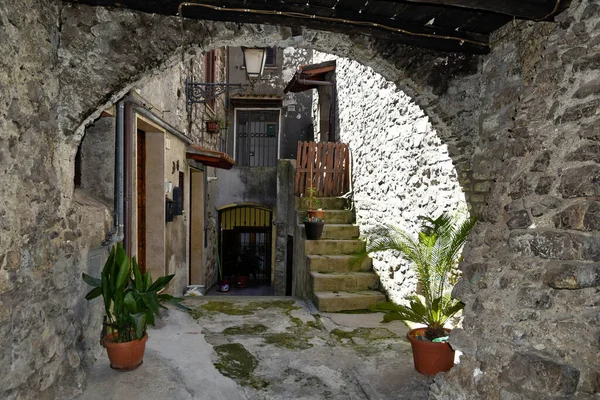 Staré Středověké Budovy Bassiano Lazio Itálie — Stock fotografie