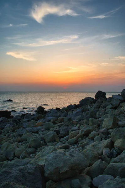 怀特岛上美丽的日落美景 — 图库照片