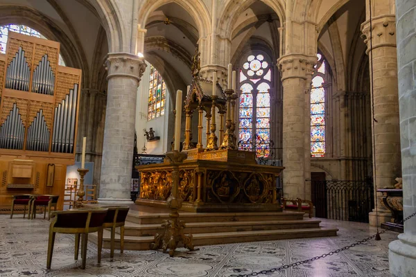Brüksel Belçika Avrupa Daki Michael Gudula Katedrali Nin Güzel Bir — Stok fotoğraf