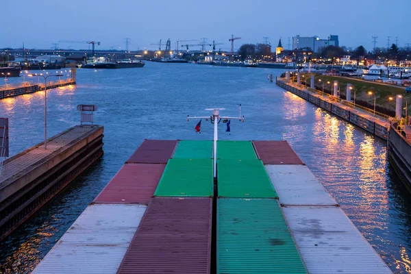 Cornelis Container Ship Going City Maasbracht Netherlands — Stock Photo, Image