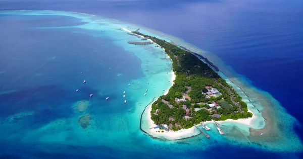 Una Splendida Vista Aerea Della Spiaggia Tropicale Alle Maldive — Foto Stock