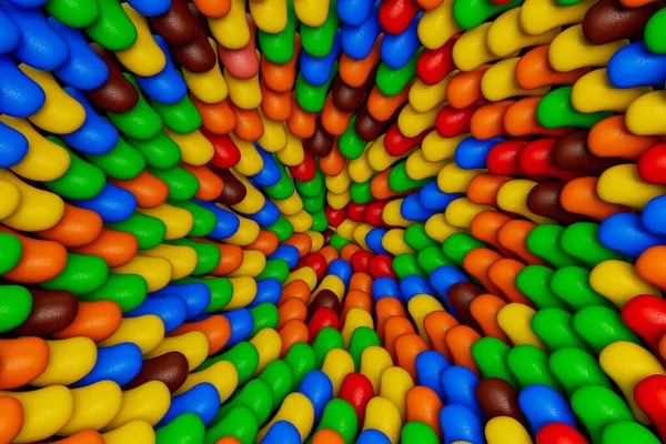 Rainbow Bonbons Fond Abstrait Coloré Gelée Tourbillon Spirale Bonbons Ronds — Photo