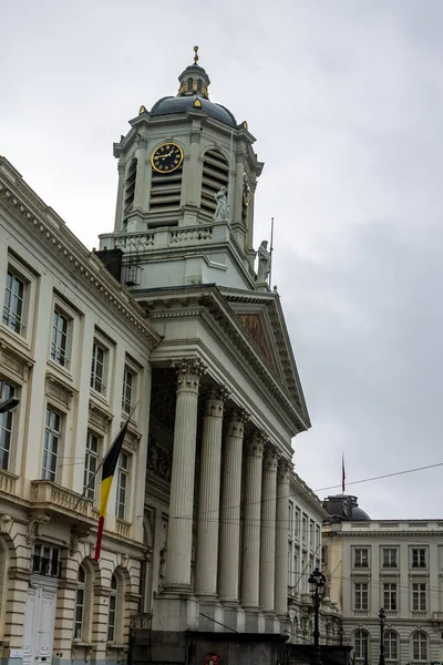 Сценічний Кадр Королівської Палацу Центрі Брюсселя Бельгія — стокове фото