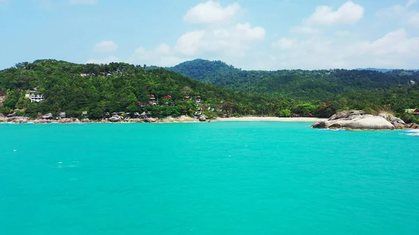 Aerial View Azure Water Ocean Green Island Asia — Stock Photo, Image