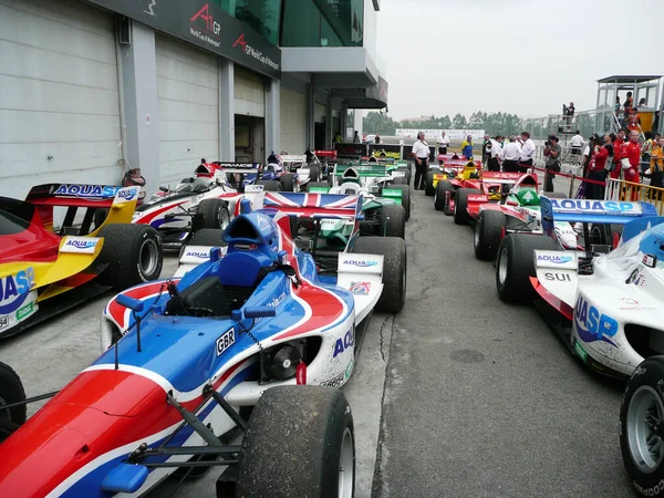 Die Autos Fahrerlager Ende Des Zhuhai Grand Prix — Stockfoto