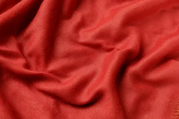 Kırmızı Pamuklu Kumaşın Yakın Plan Çekimi — Stok fotoğraf