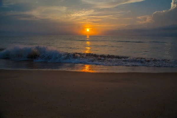 Красивый Вид Закат Пляже — стоковое фото