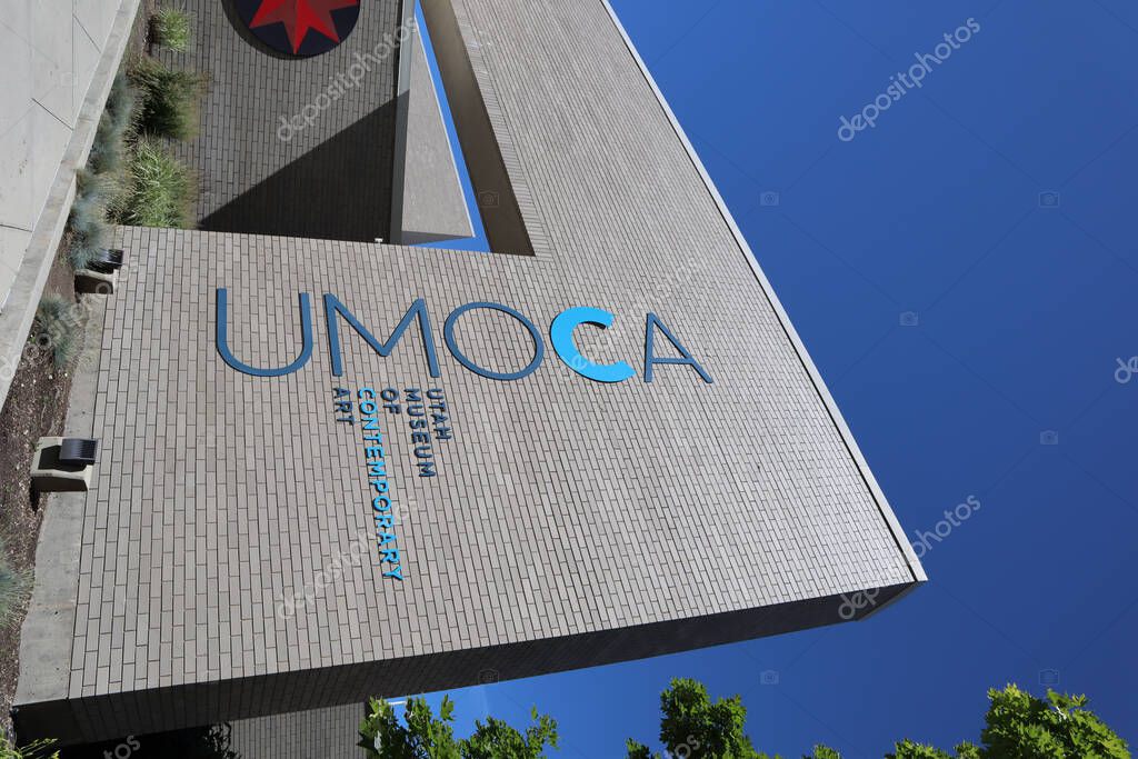 The vertical shot of the Utah Museum of Contemporary Art. The United States.