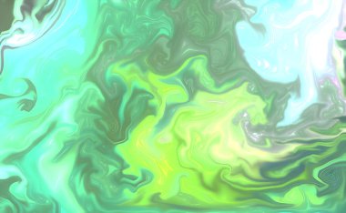 Mürekkep tekniğindeki lüks, akışkan sanat resminin renkli bir tasviri        