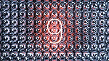 Soyut, pürüzsüz bir arkaplanda izole edilmiş neon bir mektubun çizimi