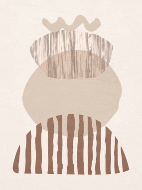 Duvar dekorasyonu, kartpostal veya broşür kapağı tasarımı için dikey minimalist soyut bir geometrik sanat çizimi