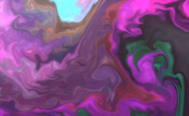 Alkol mürekkebi ve mürekkep renkleriyle modern sıvı sanatının soyut bir tablosu.