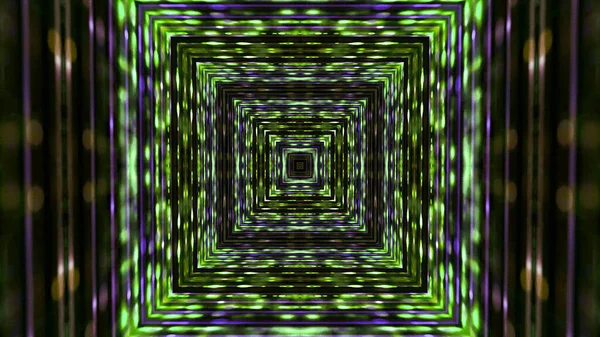 Ilustrace Čtvercového Kaleidoskopu Zelený Černý — Stock fotografie
