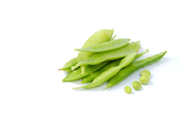 Green Peas Stock White Background — Stock Photo, Image