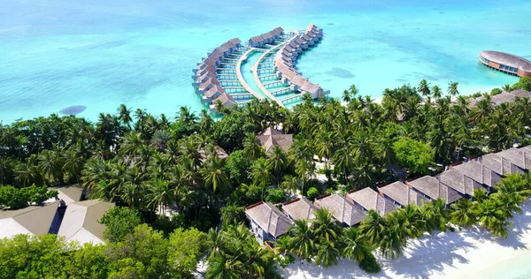 Uma Vista Aérea Resort Maldivas Ásia — Fotografia de Stock