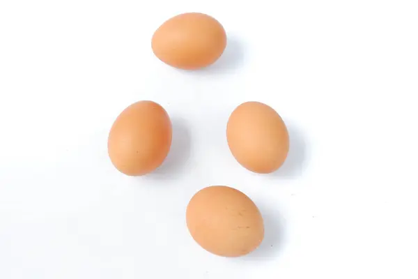 白地の鶏の卵の在庫 — ストック写真