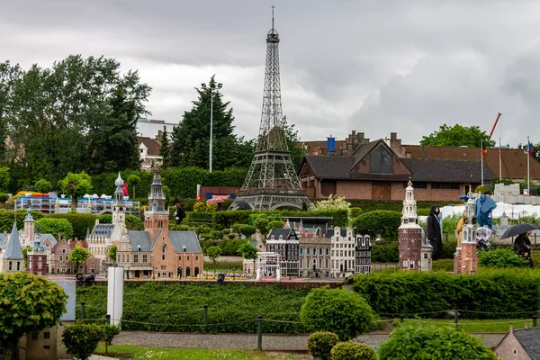 Una Vista Panoramica Del Parco Edifici Storici Europei Miniatura Mini — Foto Stock