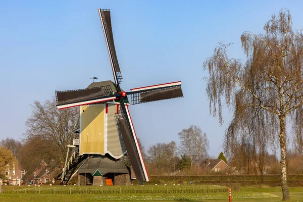 Традиционная Ветряная Мельница Названием Аврора Построенная 1971 Году Баксеме Нидерланды — стоковое фото